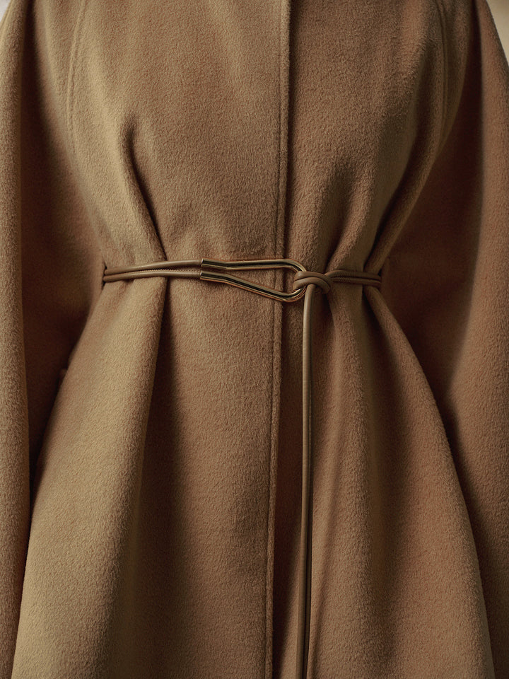 Stand Yaka Lariat-Kemerli Sıcak Pelerin