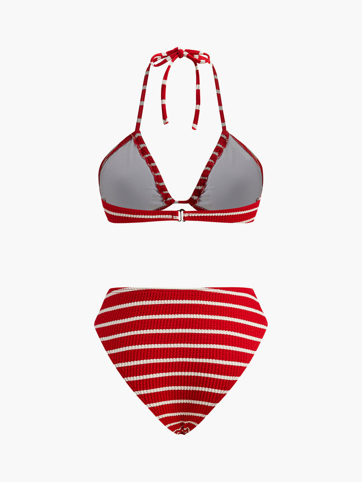 Çizgili Bikini Ve Eşleşen Şortlar