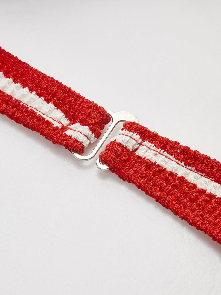 Çizgili Bikini Ve Eşleşen Şortlar