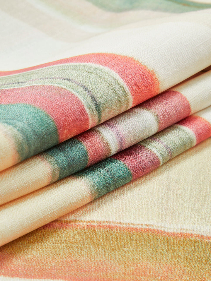 Şık Suluboya Çizgili Askılı Elbise Kolay Tarz İçin