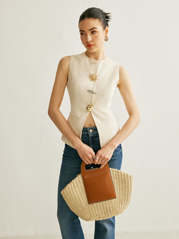 Metal Detay Yırtık Yelek