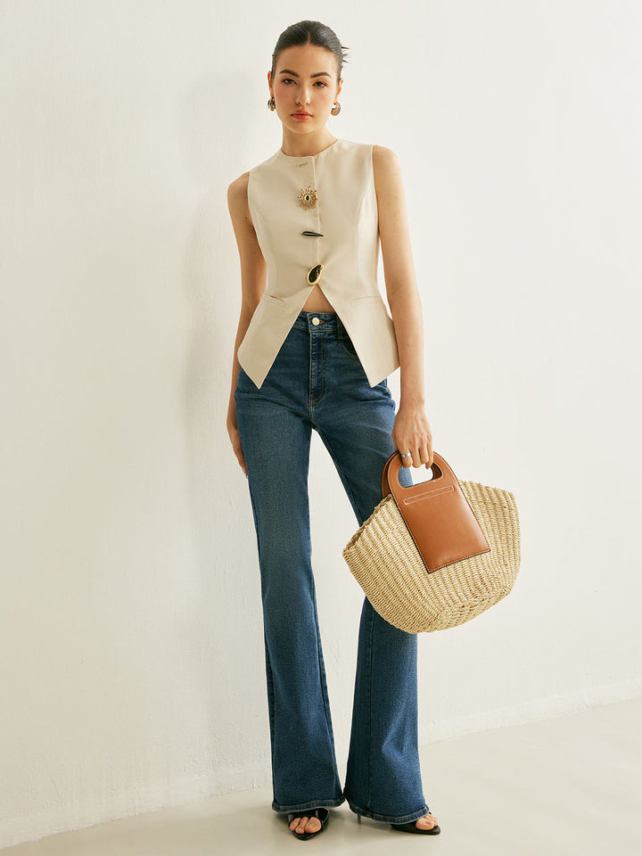 Metal Detay Yırtık Yelek