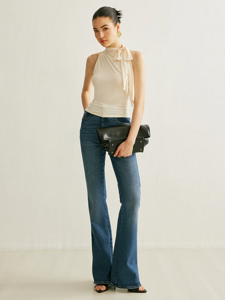 Bağcıklı Yaka Askılı Üst