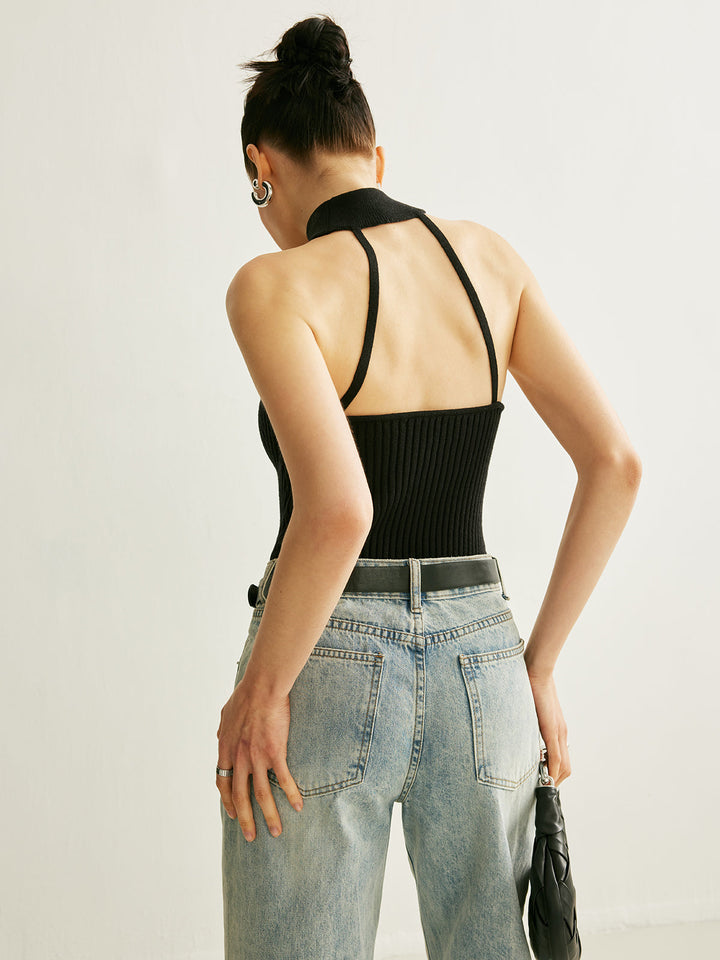 Halka Detayı Yivli Askılı Üst