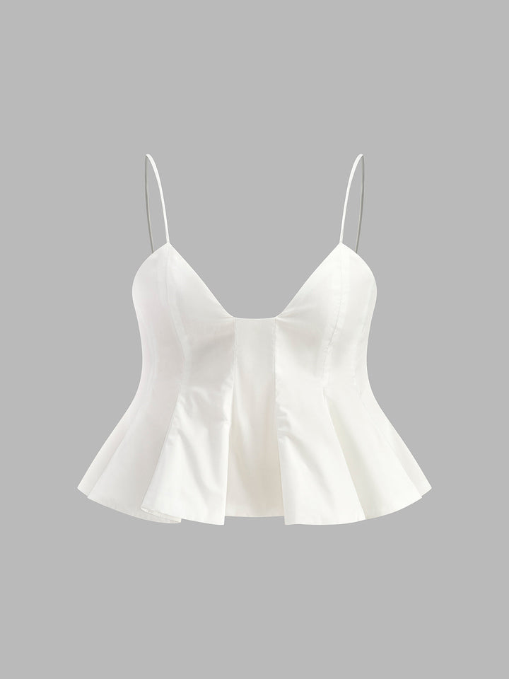 Peplum Spagetti Askılı Üst