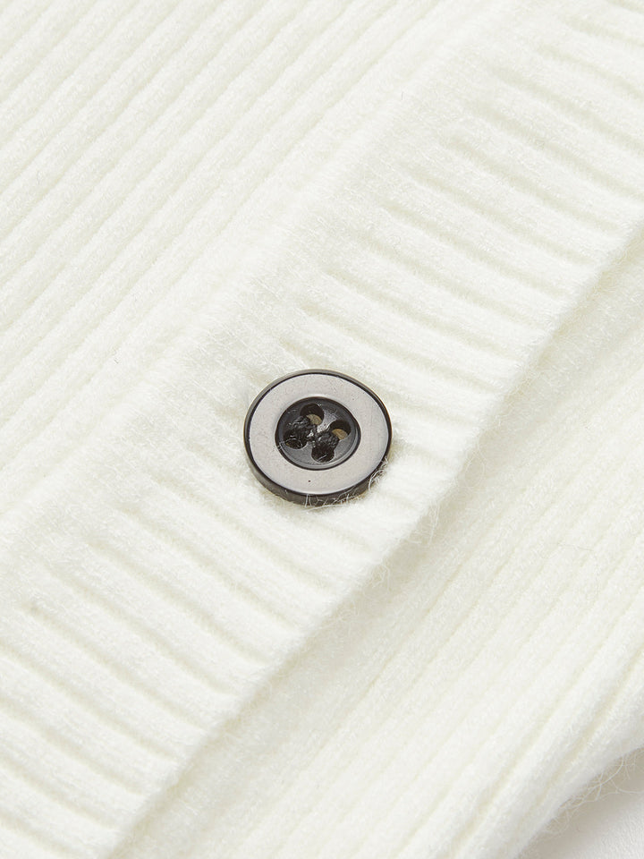 Düz Asimetrik Göğüslü Kazak