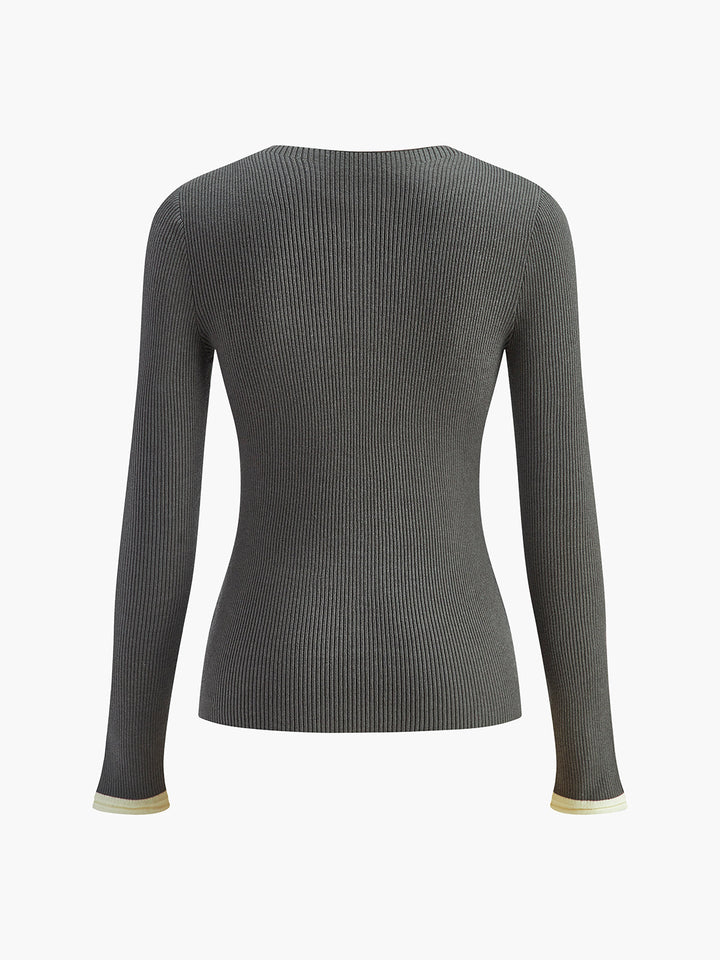 Düz Düğmeli Örgü Hırka