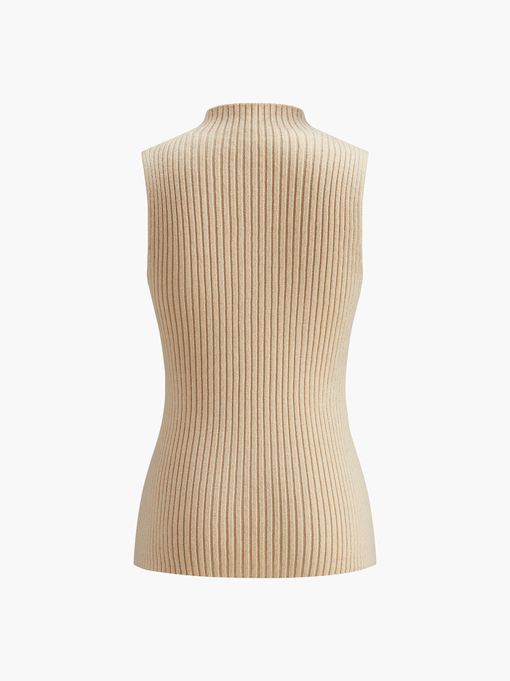 Minimalist Balıkçı Yaka Kaburgalı Tank Top