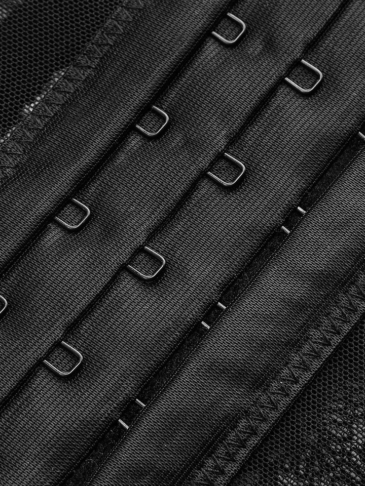 Yarı Şeffaf Çiçekli Dantel Korse Üst