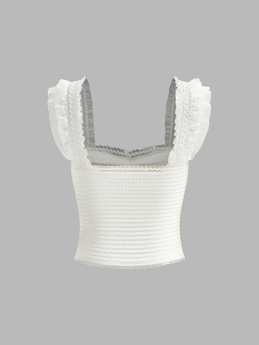 Fırfırlı Askılı Düğmeli Büzgülü Üst