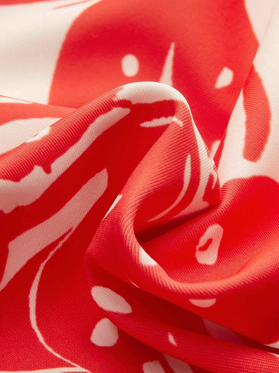 Tropikal Desenli V Yaka Tek Parça Mayo