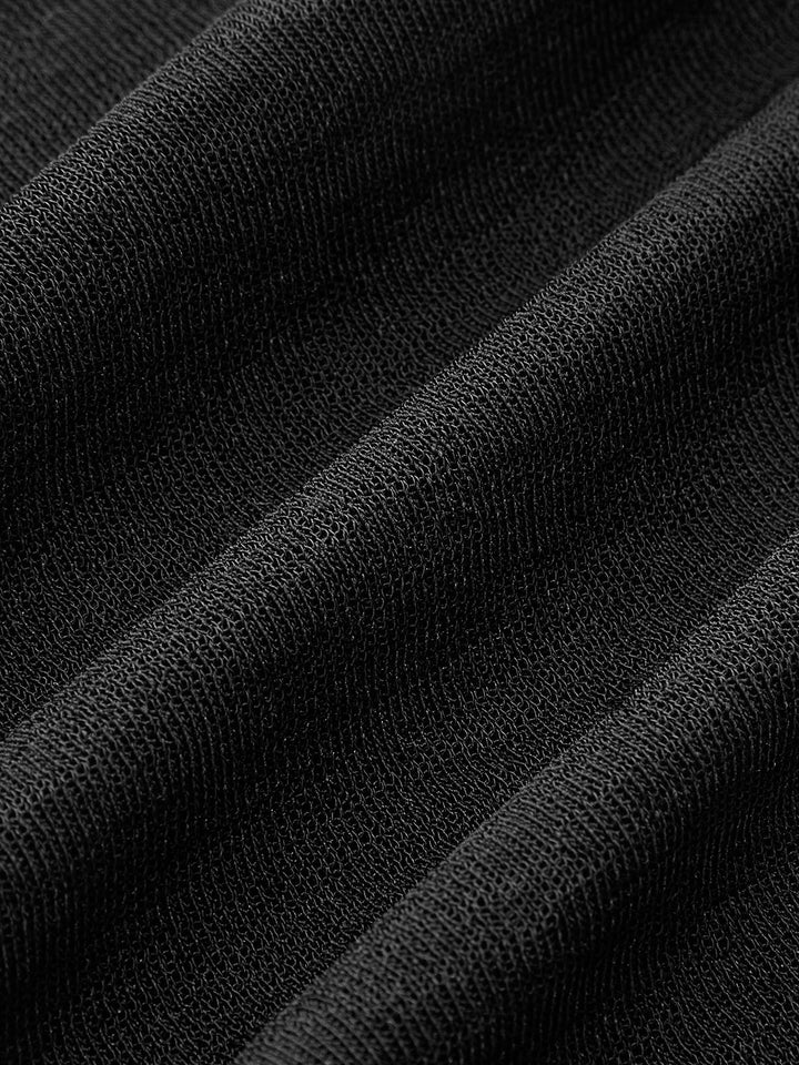 Düz Yaka Şeffaf Panel Jersey Üst