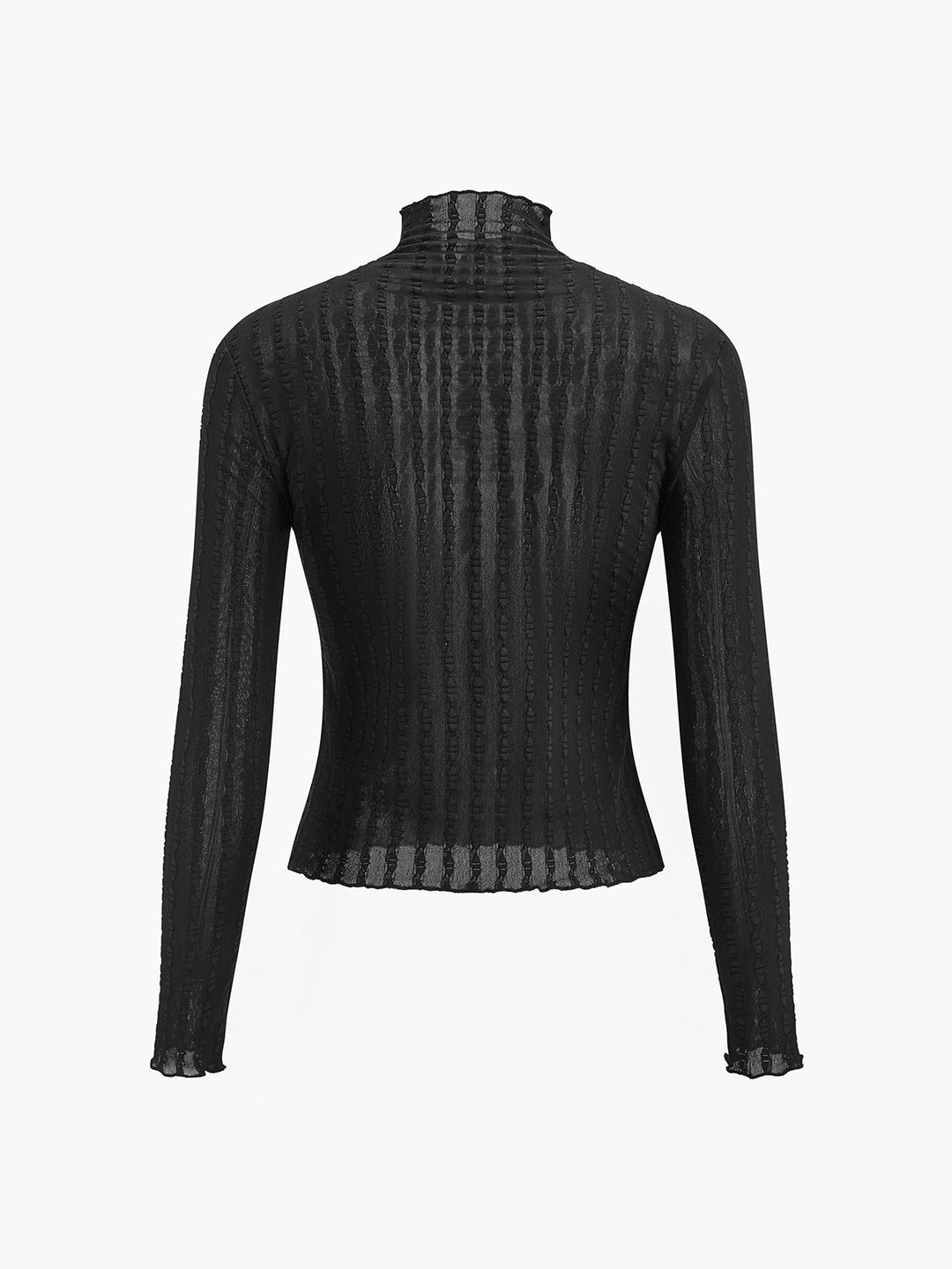 Balıkçı Yaka Yarı Şeffaf İnce Tişört