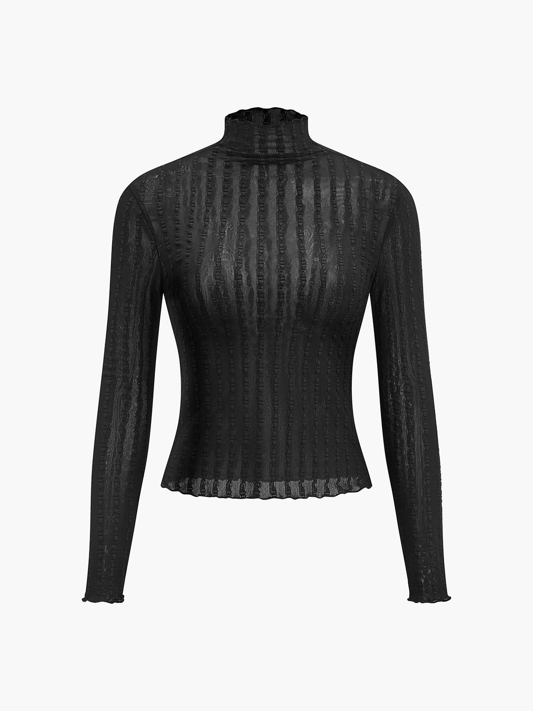 Balıkçı Yaka Yarı Şeffaf İnce Tişört