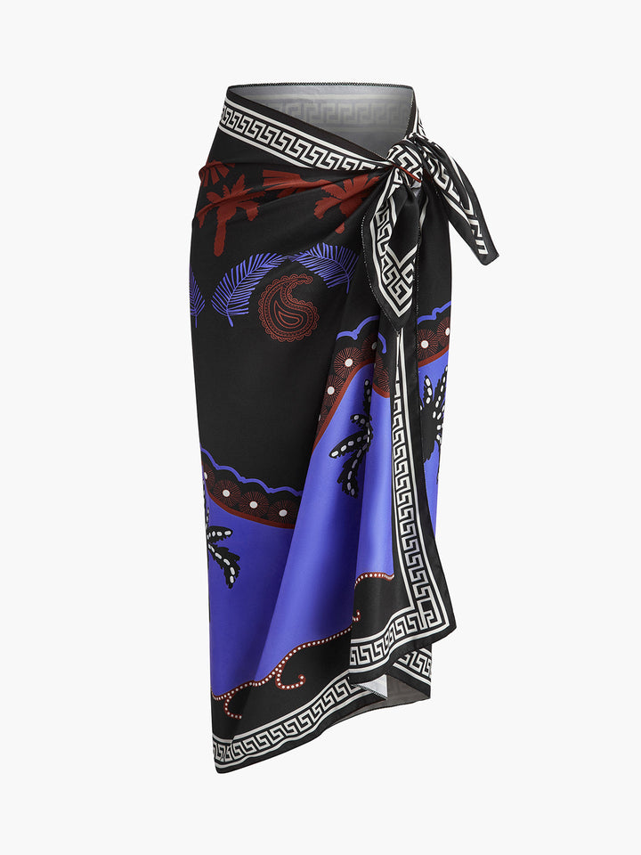 Baskılı Bağcıklı Sarong Örtüsü