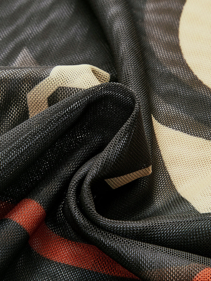 Şeffaf Baskılı Geniş Paça Plaj Pantolonu