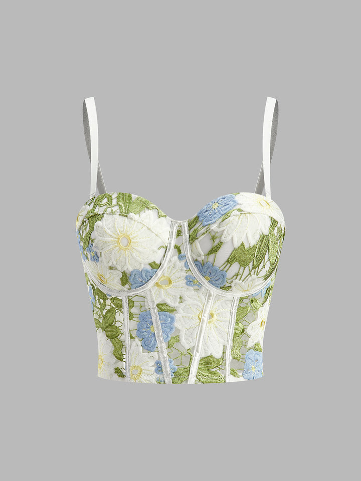 Çiçek İşlemeli Sevgili Korse