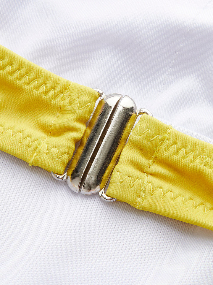 Jersey Cut-Out Çiçekli Tek Parça Mayo