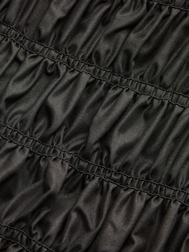 Büzgülü Kravat Askılı Elbise