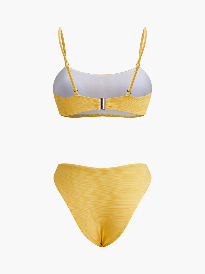 Dokulu Kepçe Yaka Bikini Takımı