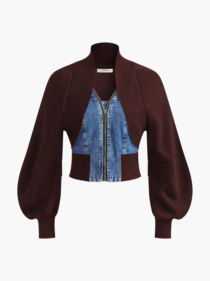 Puf Kollu Kot Panel İnce Ceket