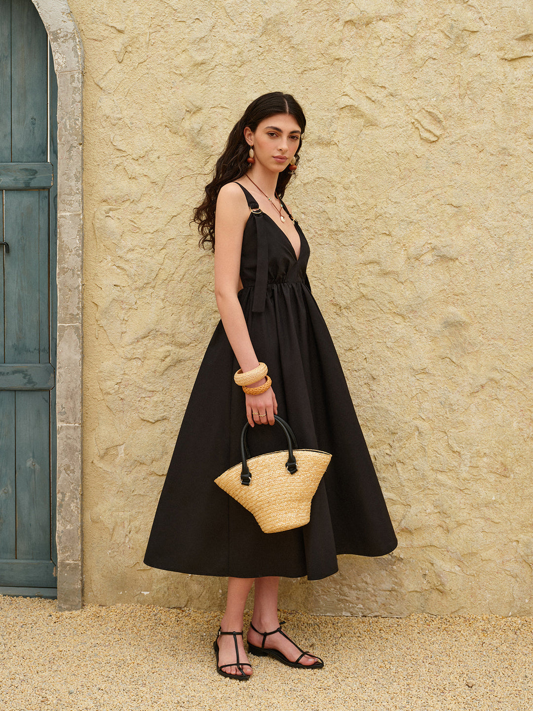 Sırtı Açık Askılı A Kesim Elbise