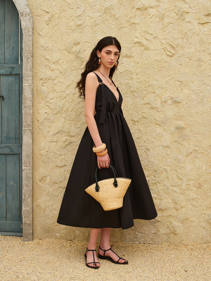 Sırtı Açık Askılı A Kesim Elbise