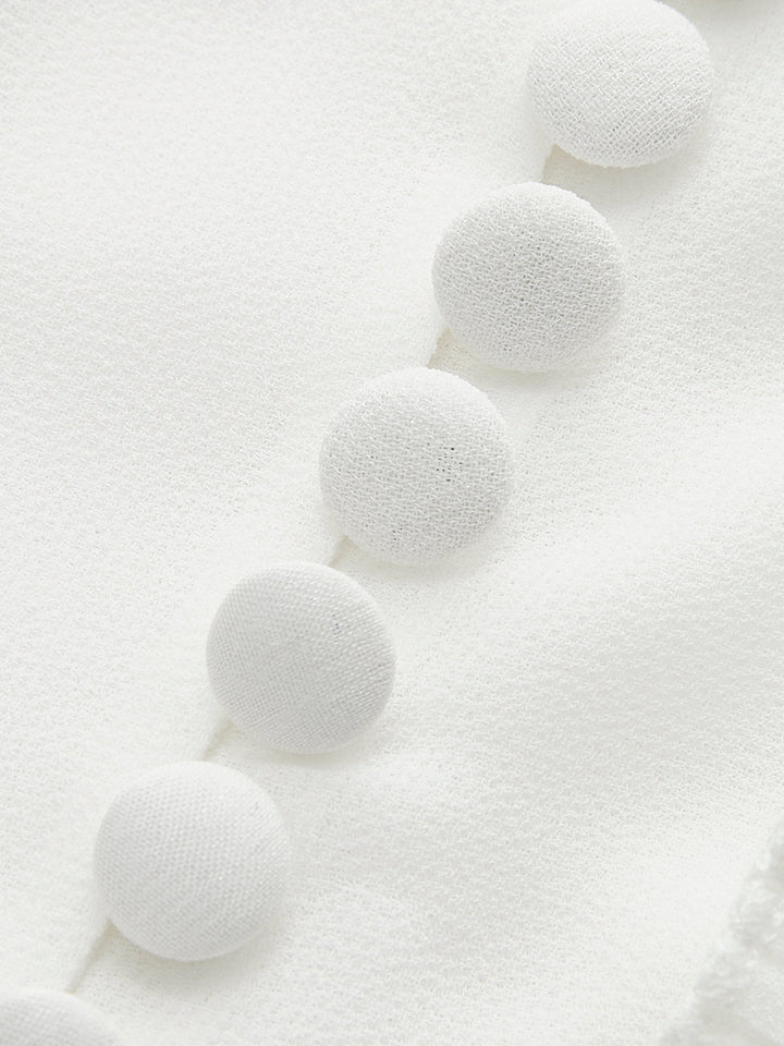 Kontrast Kravatlı Yarı Şeffaf Fırfırlı Detaylı Bluz