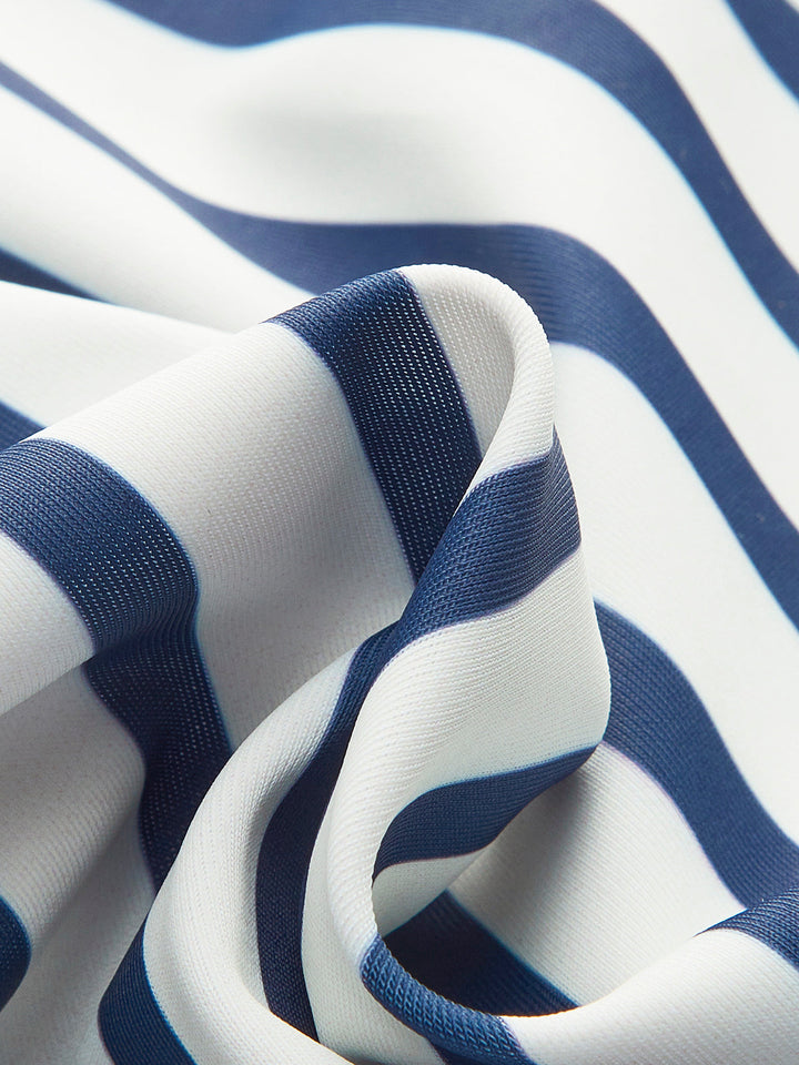 Çizgili İnce Askılı Tek Parça Mayo