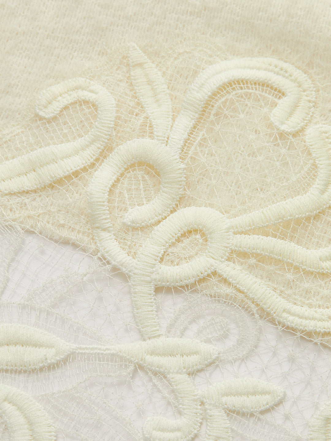 Çiçekli Dantel Kenarlı Şal