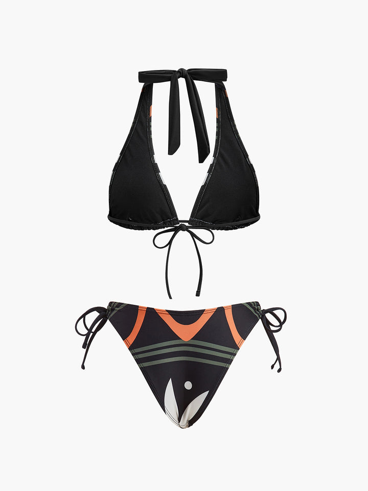 Halter Yaka Bağlamalı Bikini Takımı