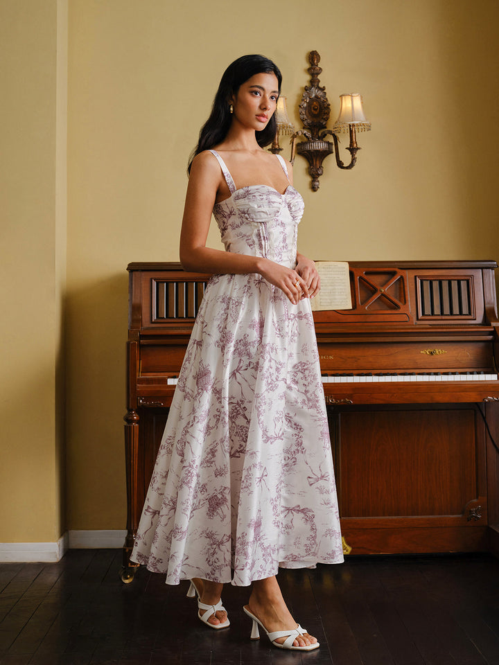 Toile Baskılı Korse Elbise