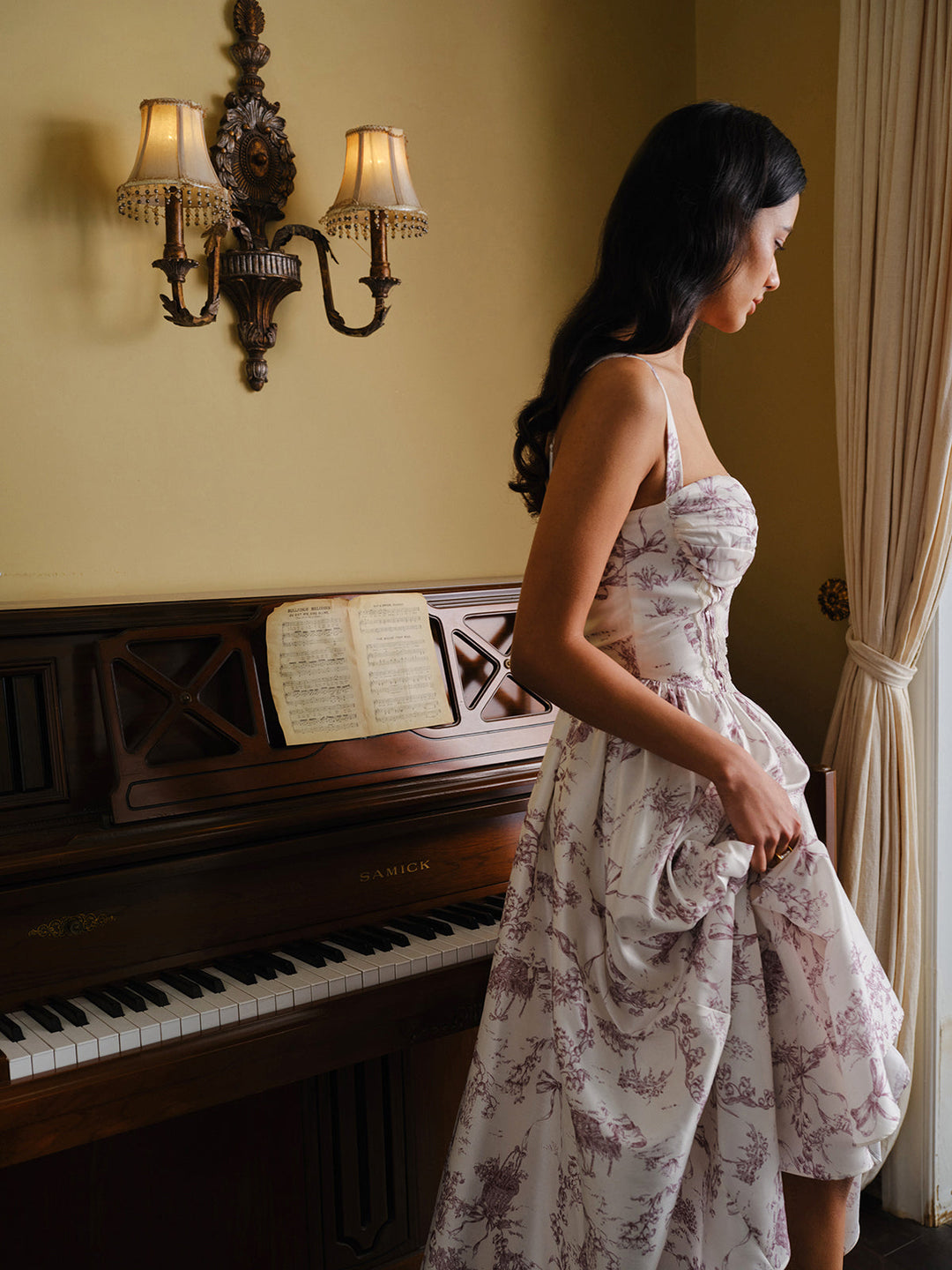 Toile Baskılı Korse Elbise