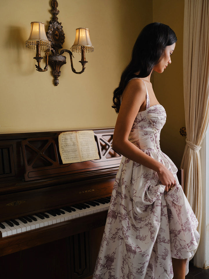 Toile Baskılı Korse Elbise