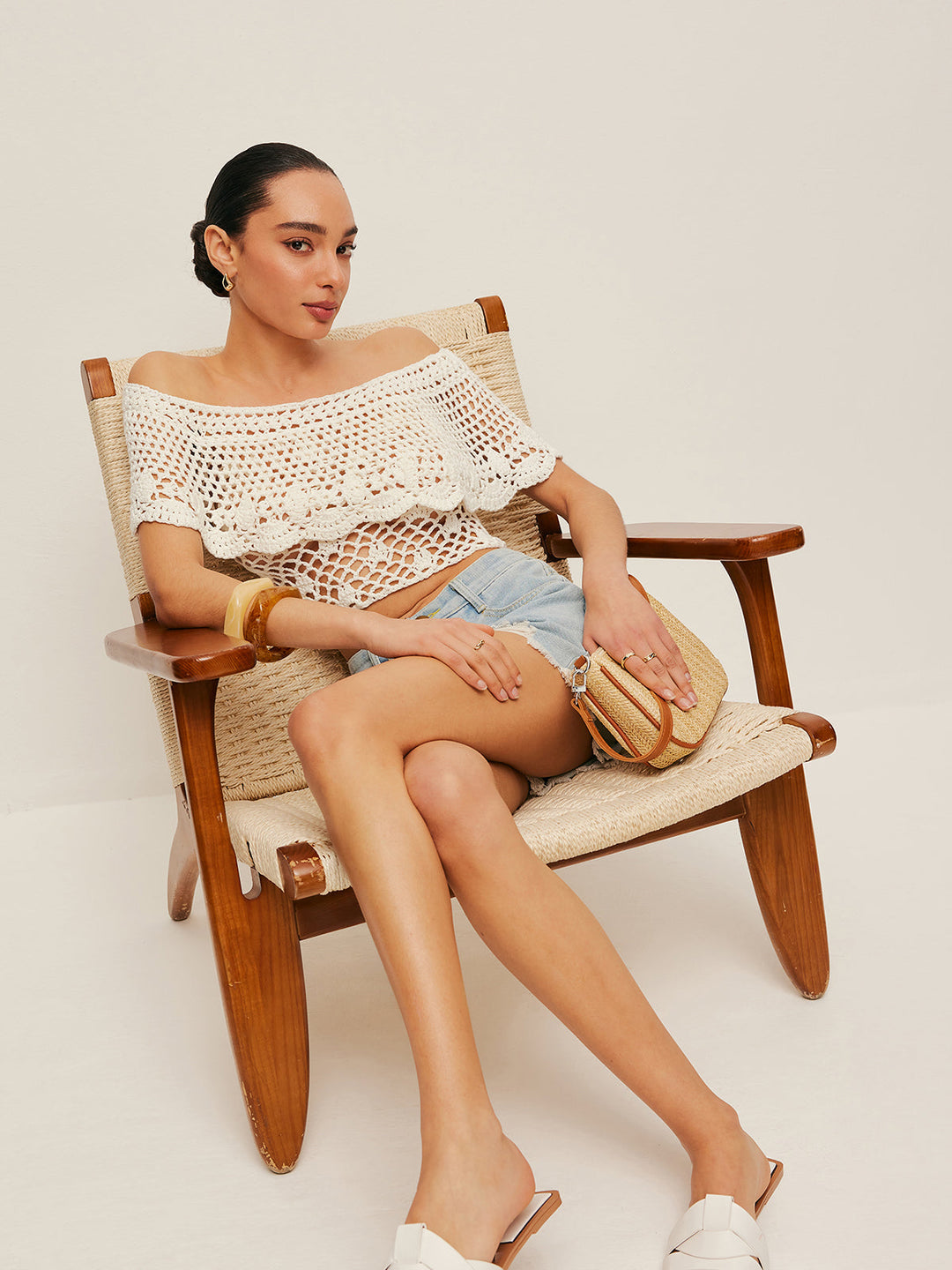 Omuz Açık Örgü Üst