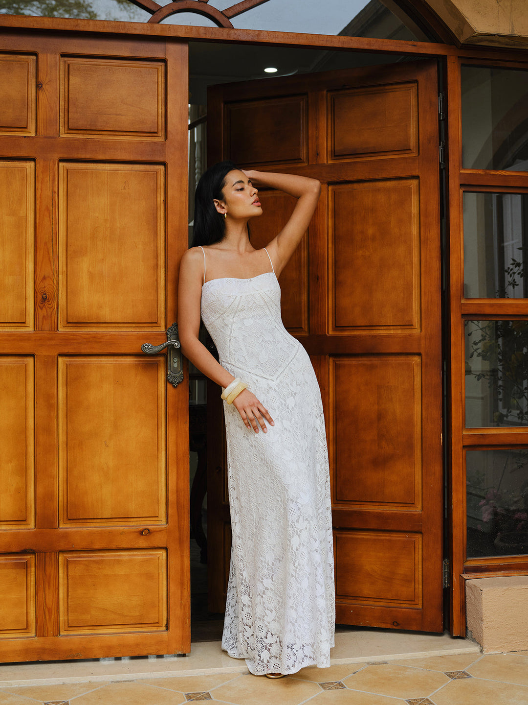 Dantelli Spagetti Askılı Elbise