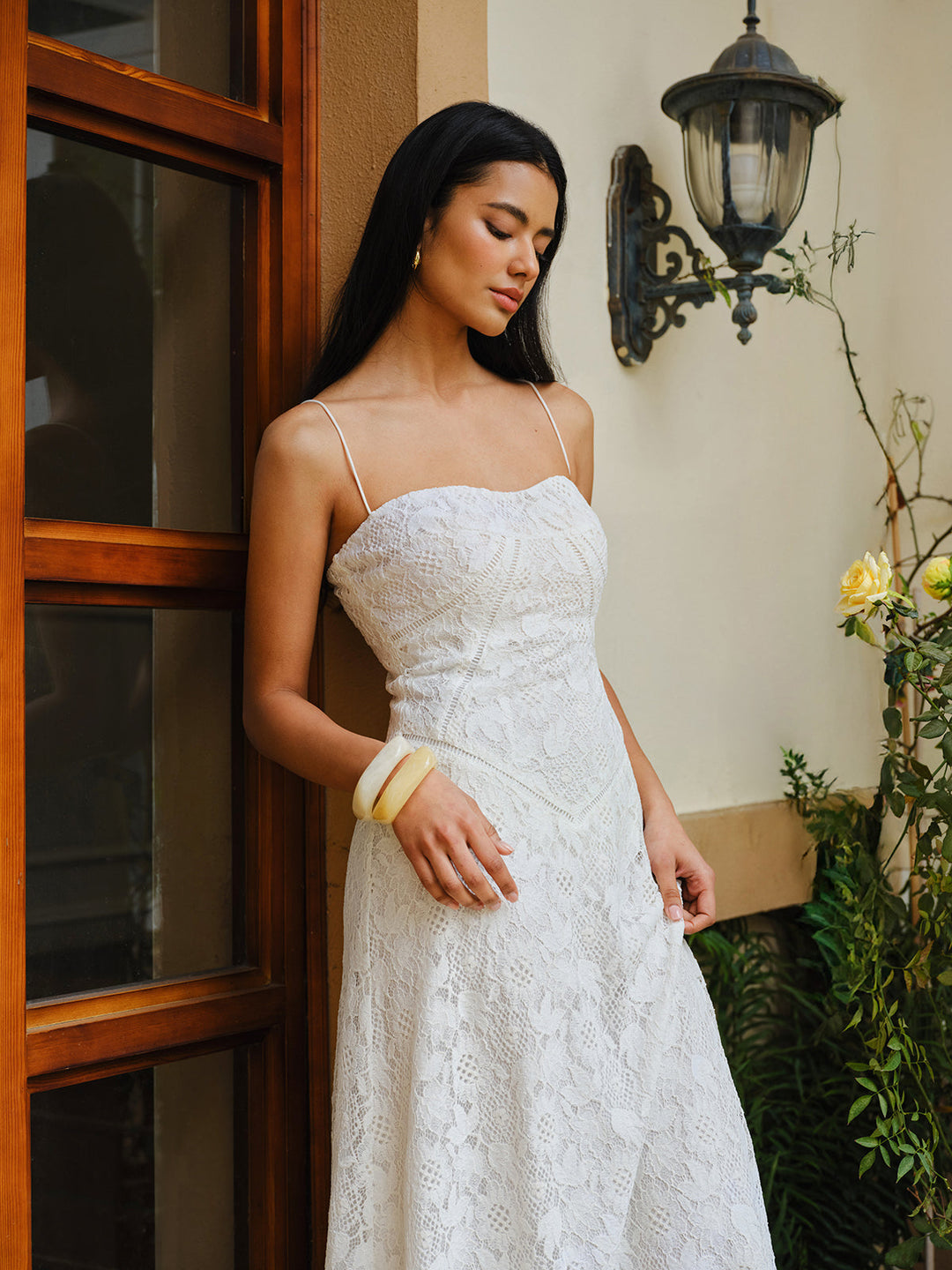 Dantelli Spagetti Askılı Elbise