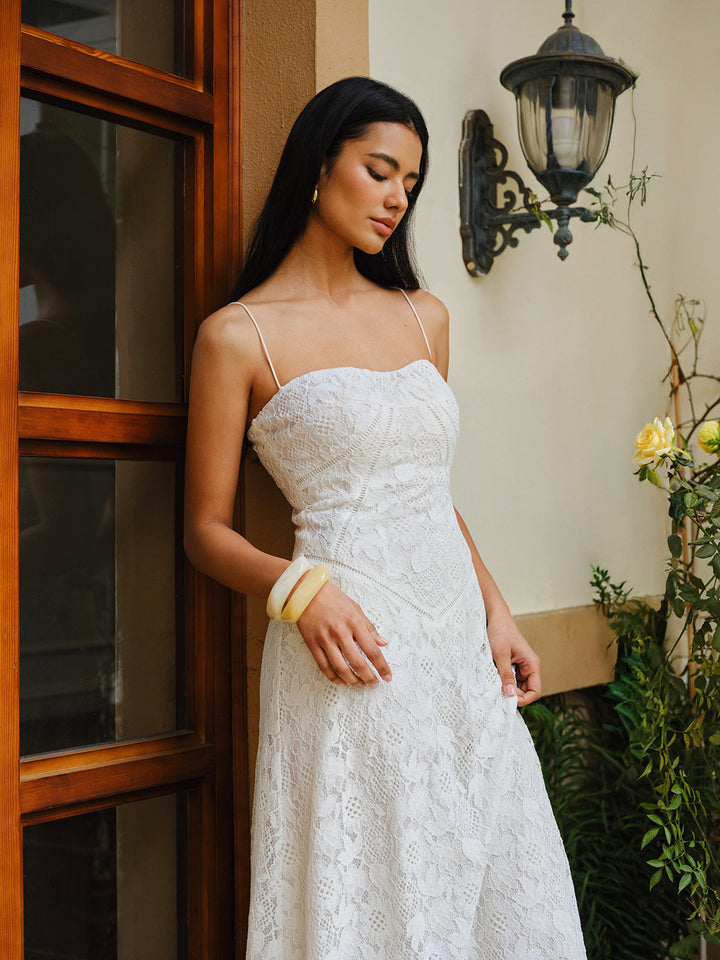 Dantelli Spagetti Askılı Elbise