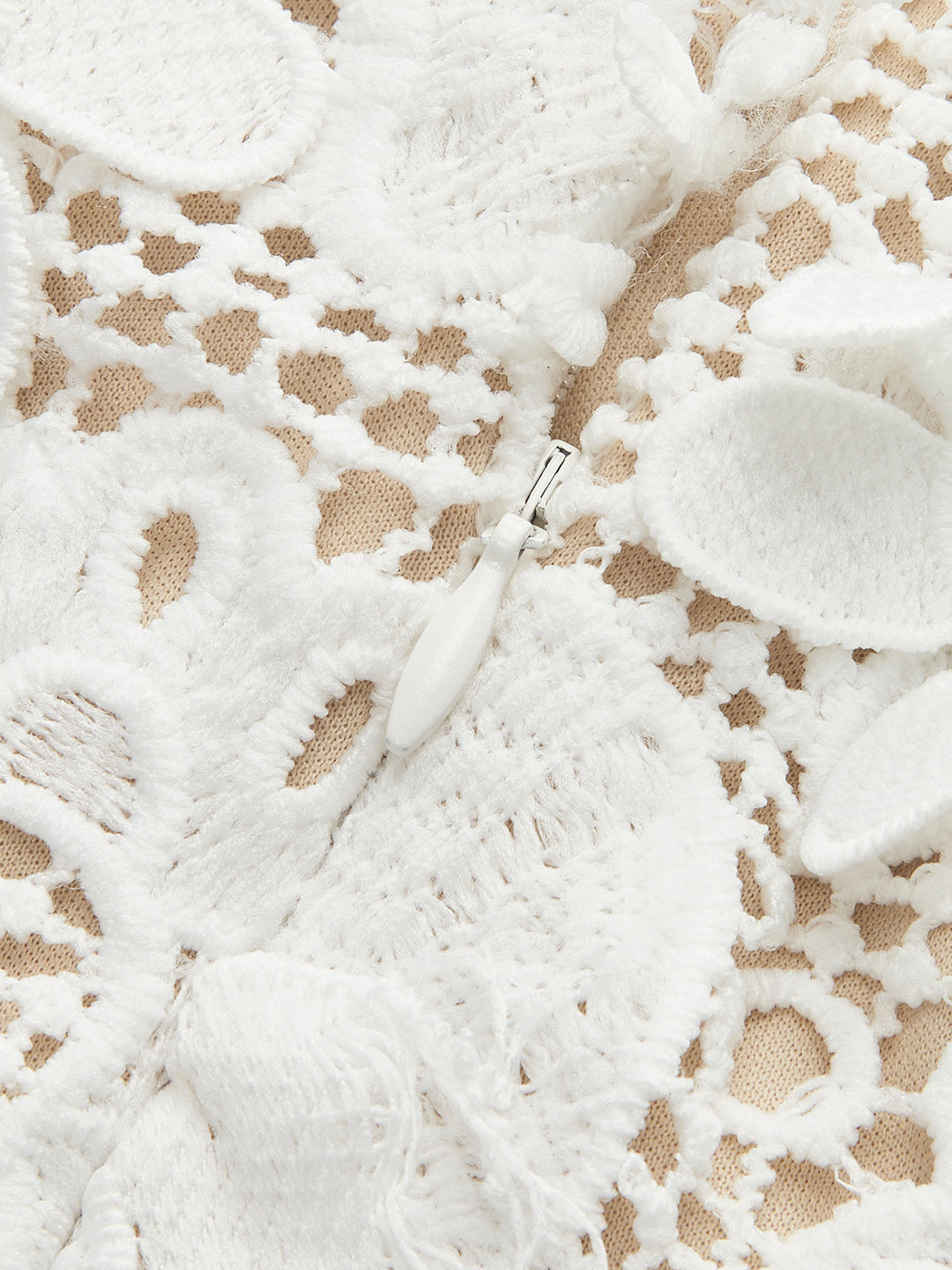 Straplez 3D Çiçekli Dantel Elbise