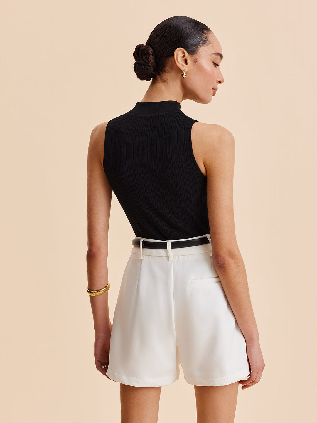 Sahte Yaka Anahtar Deliği Örgü Yelek