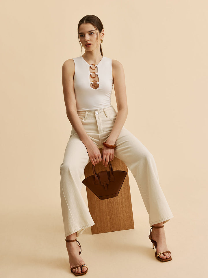 Halka Detaylı Kesimli Tank Top