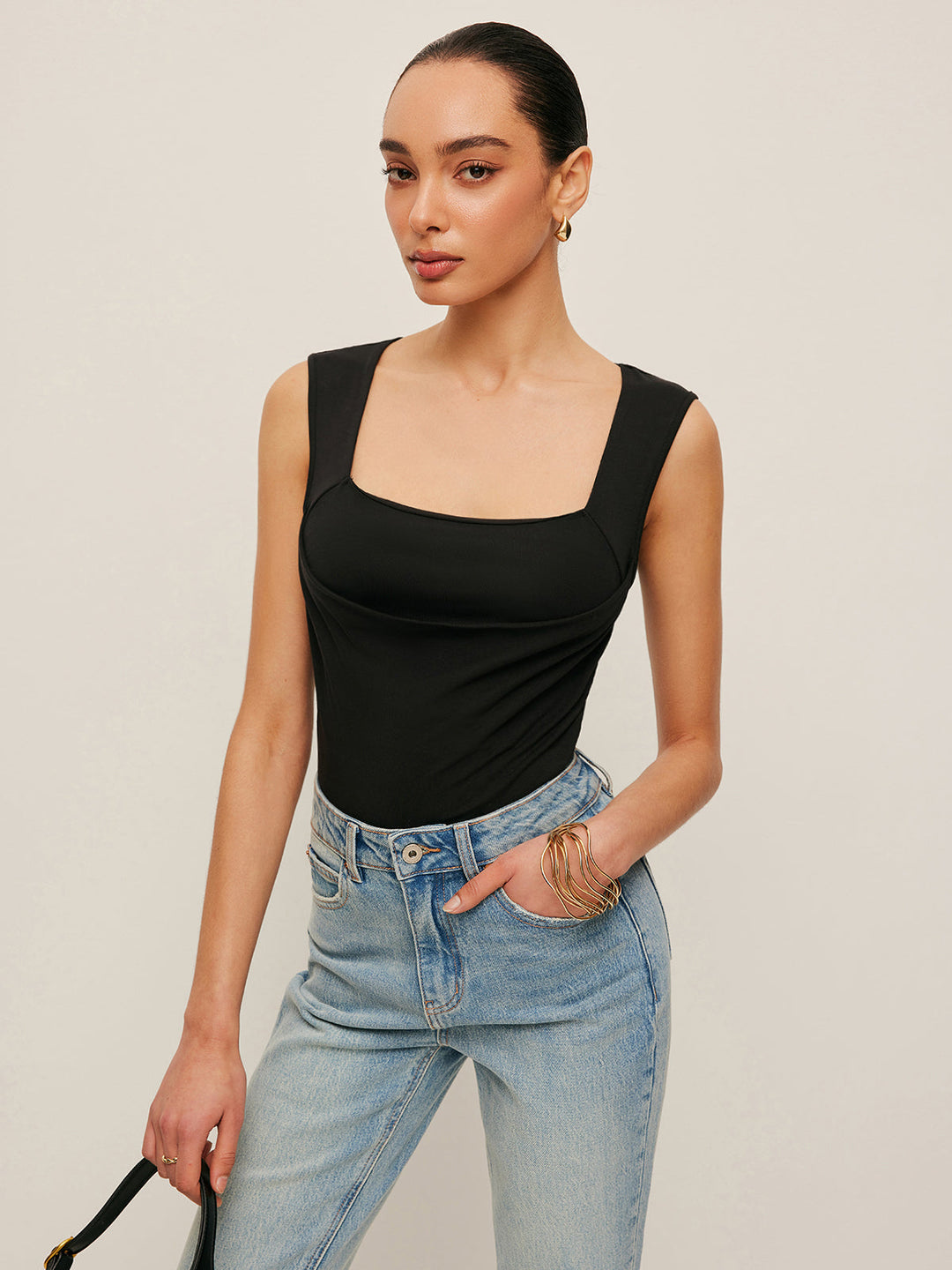 Kare Yaka Fitted Tank Top