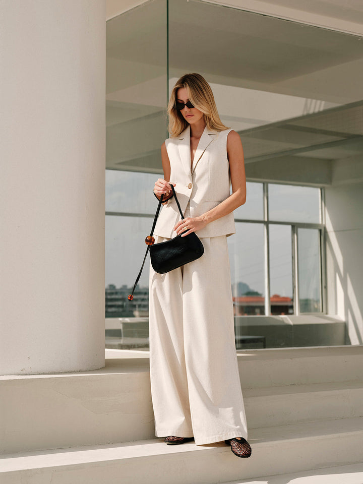 Pamuk & Keten Metal Kolsuz Yelek