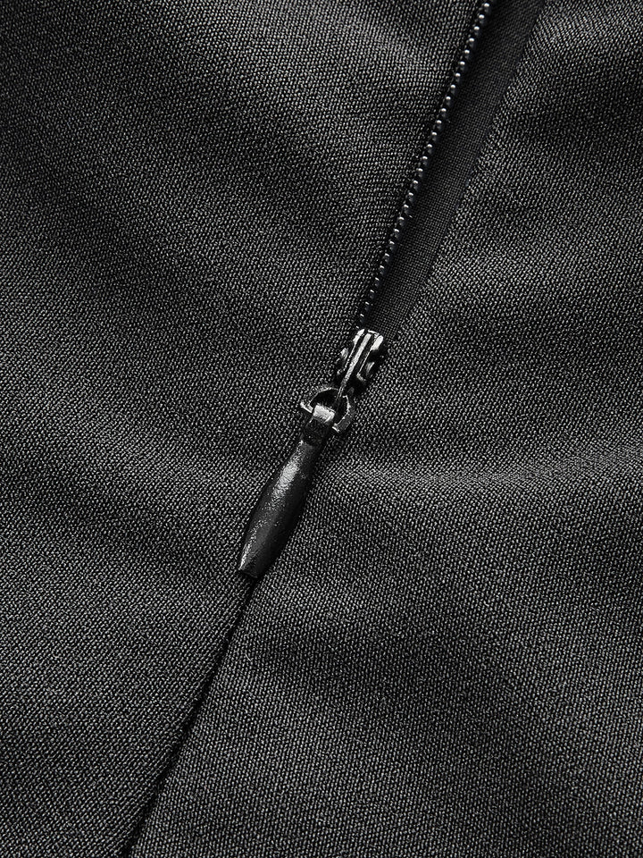 Choker Tasarım Pliseli Panel Elbise