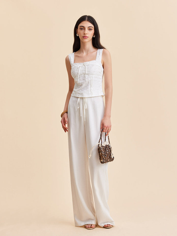 Pliseli Pamuklu Fermuarlı Atlet