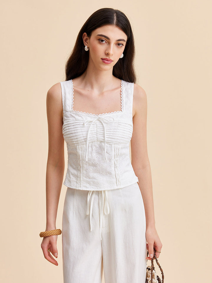 Pliseli Pamuklu Fermuarlı Atlet