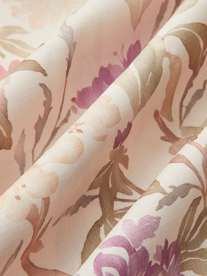 Romantik Çiçekli A Kesim V Yaka Askılı Elbise