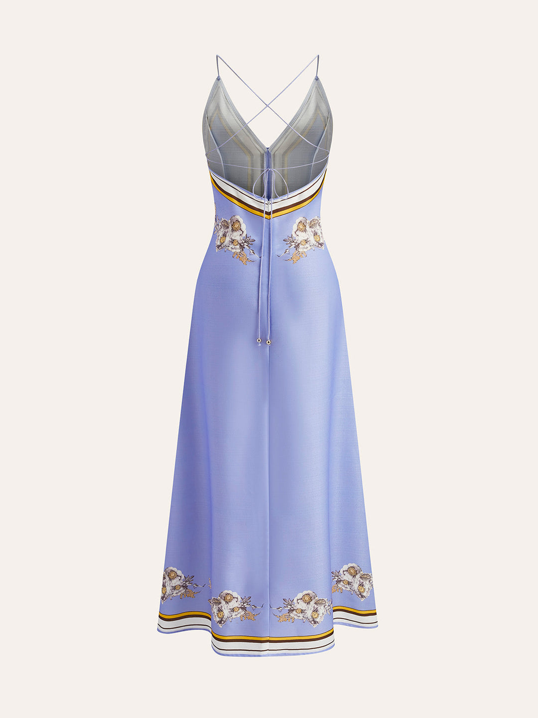 Rahat Çiçek Baskılı Askılı Uzun Elbise