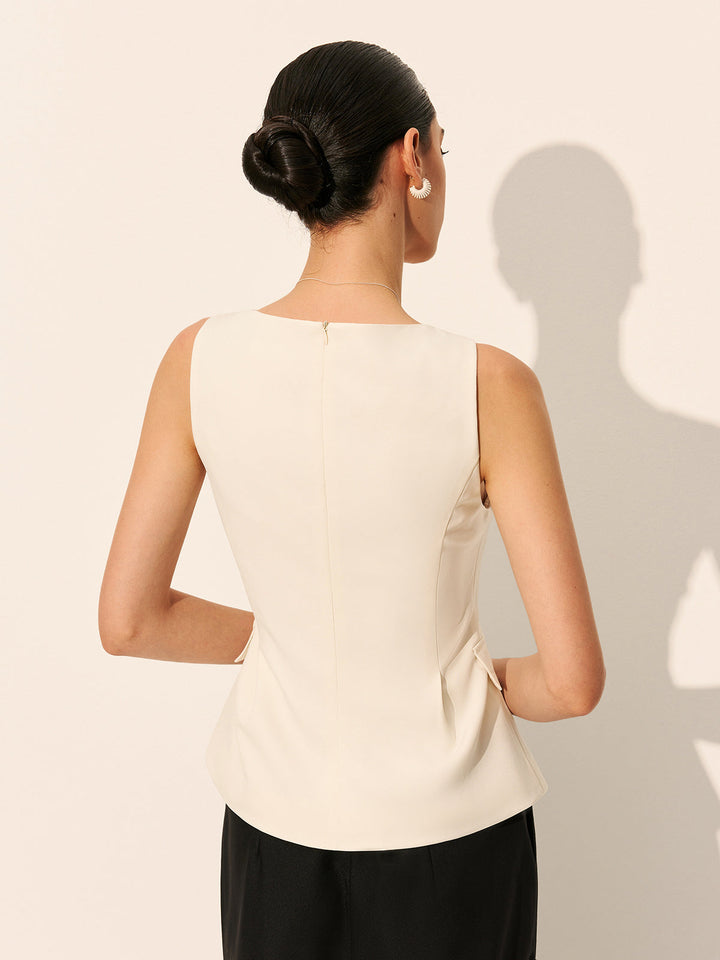 Dekor Cepli V Yaka Kolsuz Üst