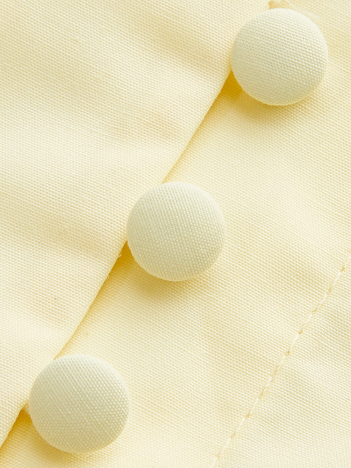 Düğmeli Fener Kol Kemerli Elbise